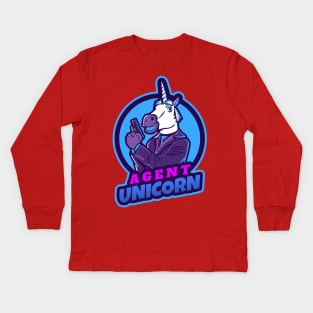 Agent Unicorn Design T-shirt Coffee Mug Apparel Notebook Sticker Gift Mobile Cover Kids Long Sleeve T-Shirt